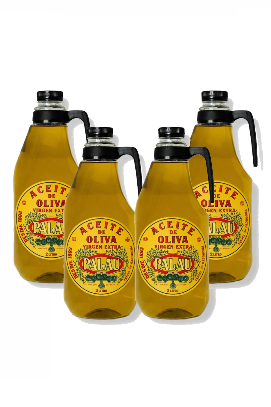 Cuatro garrafas de 2 litros de aceite de oliva virgen extra Palau